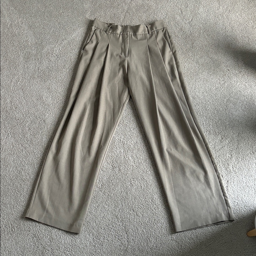 Urban Outfitters Tan Wide-Leg Trousers
